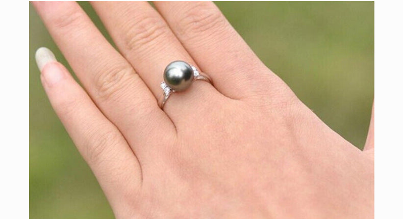 925 silver minimalist pearl ring versatile freshwater pearl zircon ring women's ring white copper gold-plated