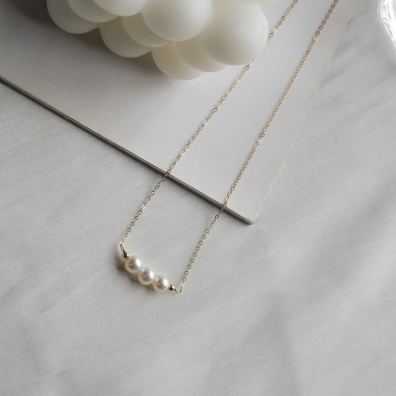 Minimalist Natural Freshwater Pearl Necklace #906