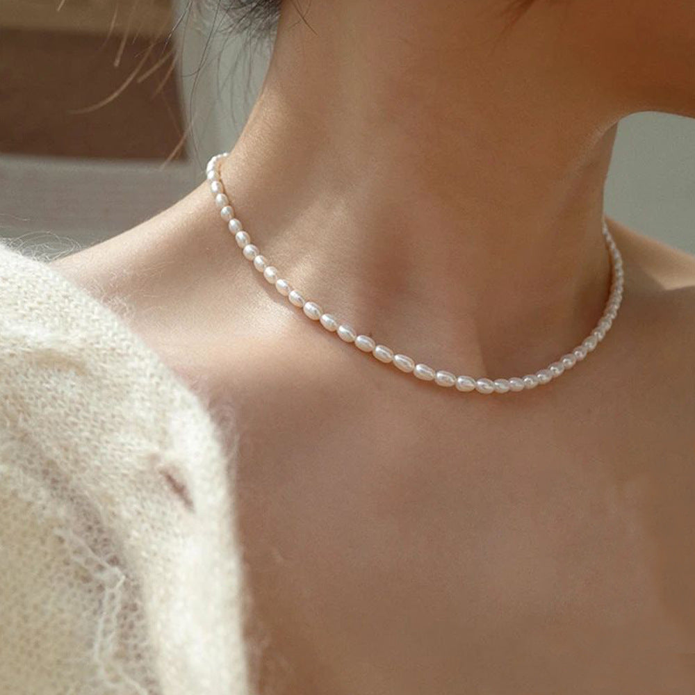 Choker Natural Freshwater Pearl Necklace 6mm