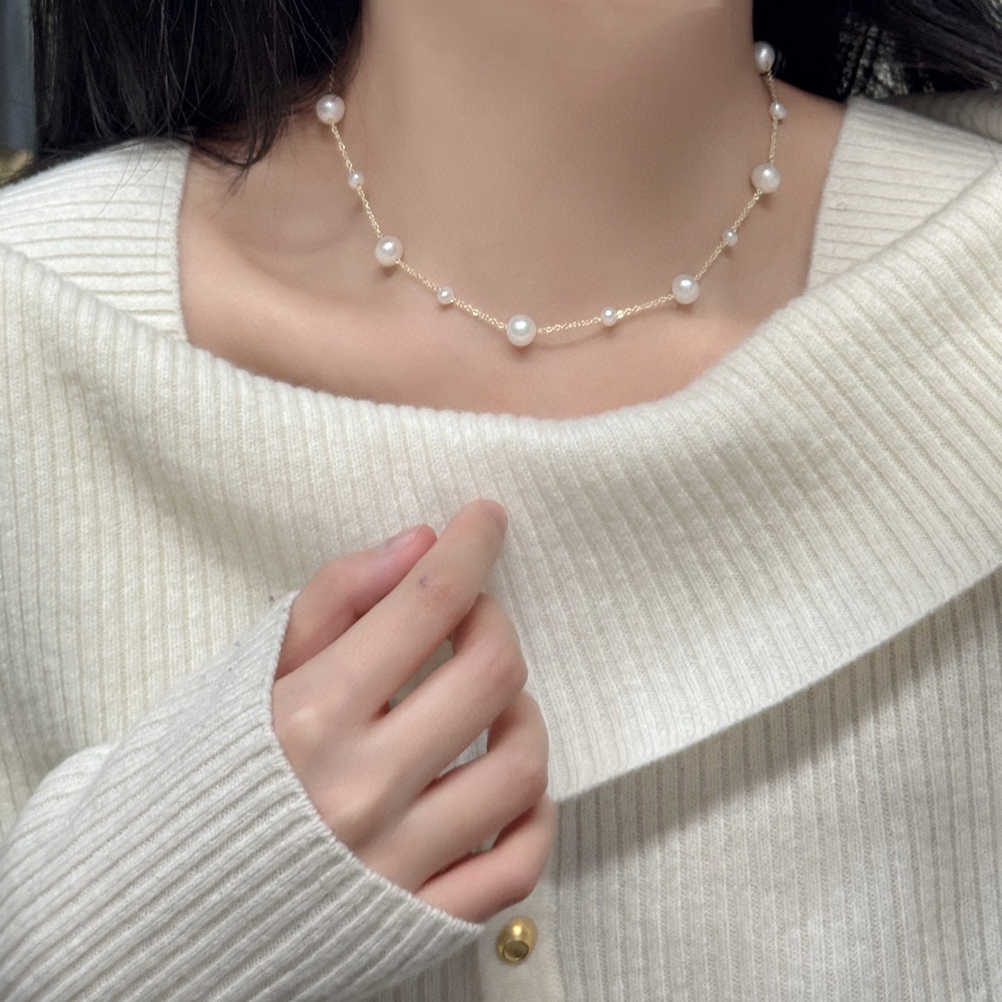 Drop Natural Freshwater Pearl Necklace 8mm