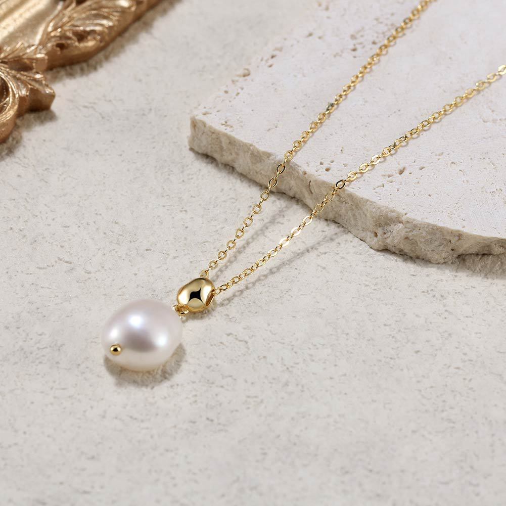 Minimalist Natural Pearl Necklace 9mm