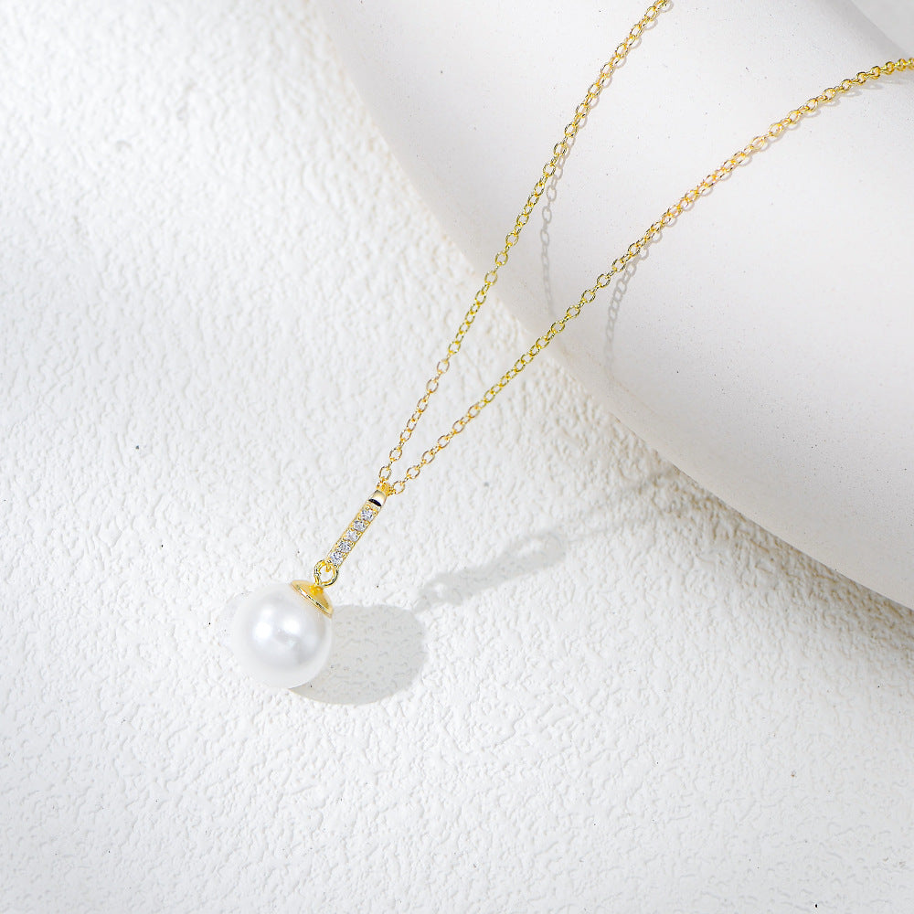 Drop S925 Sterling Silver Natural Pearl Necklace