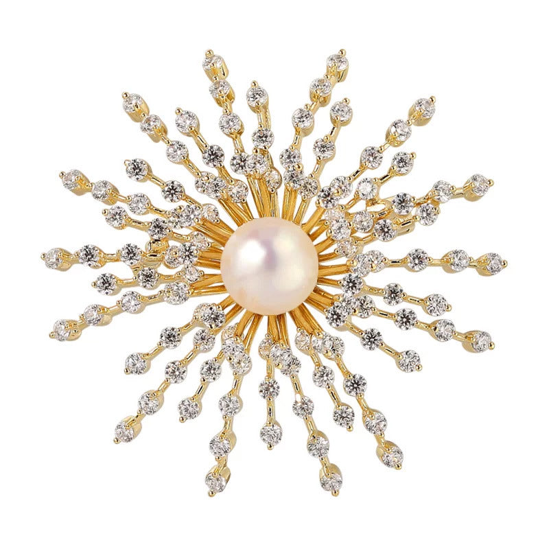 crystal pearl brooch pins