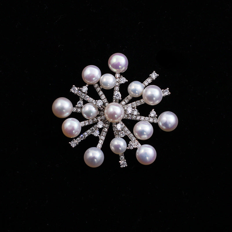 Snowflake Pearl Brooch pin