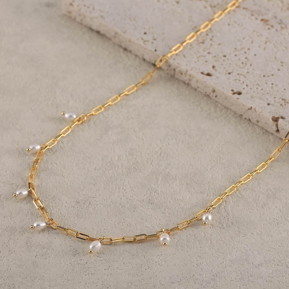 Choker Natural Freshwater Pearl Necklace 8mm