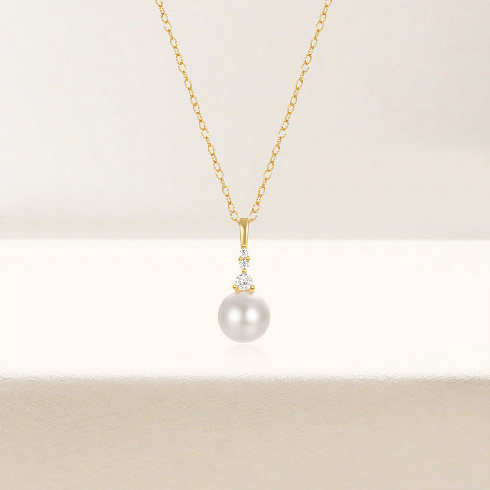 Drop 14K Gold Plated Natural Freshwater Pearl Necklace #682