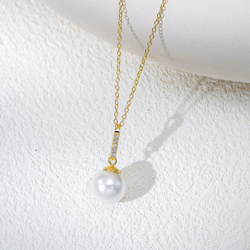 Drop S925 Sterling Silver Natural Pearl Necklace