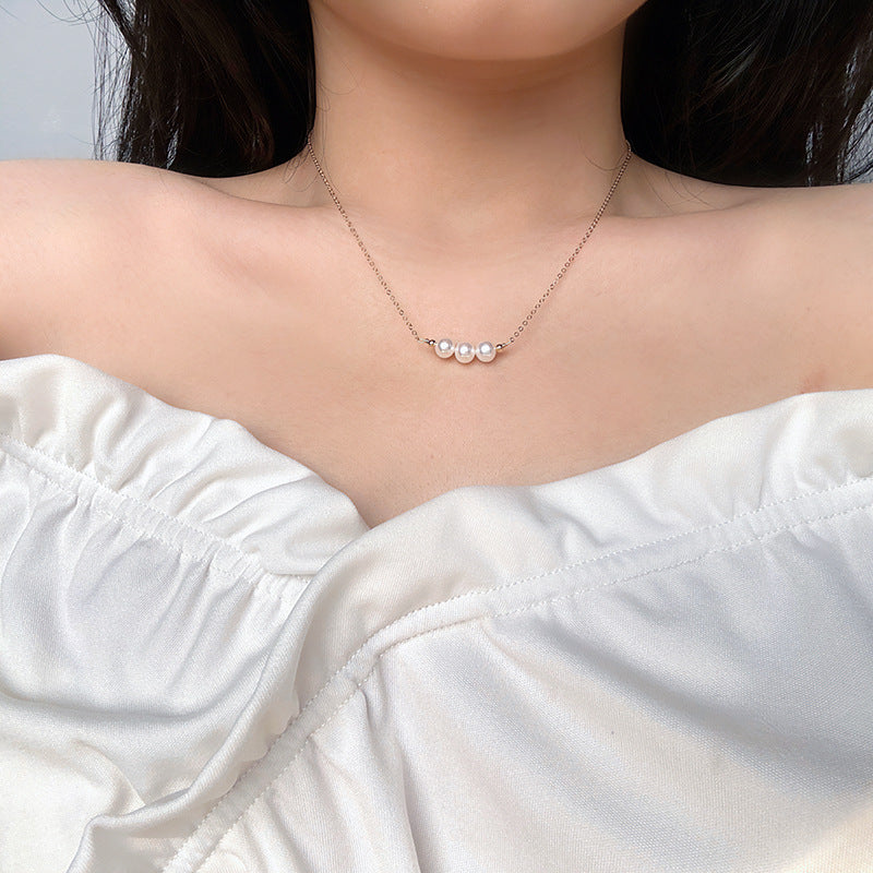 Minimalist Natural Freshwater Pearl Necklace #906