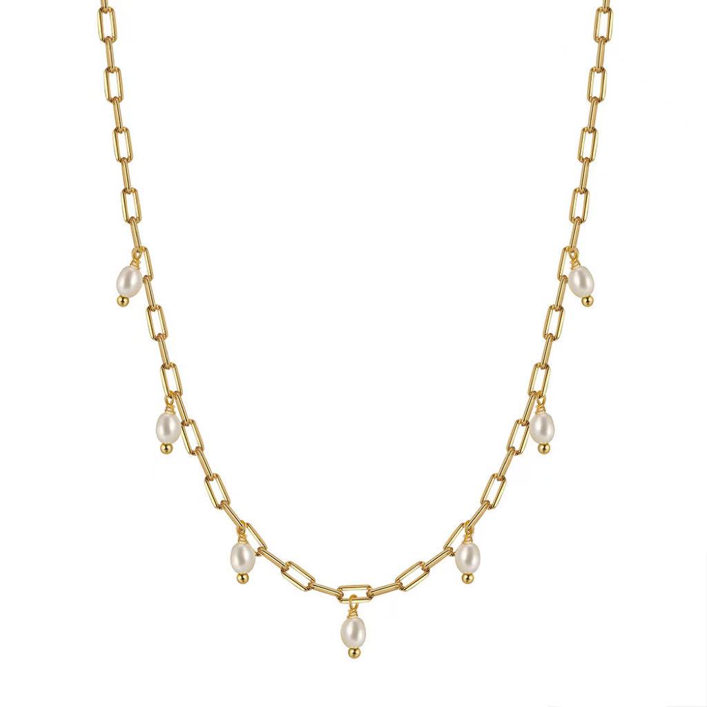 Choker Natural Freshwater Pearl Necklace 8mm