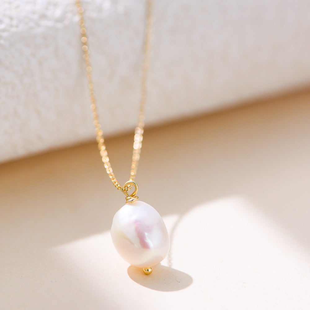 Minimalist Natural Freshwater Pearl Necklace