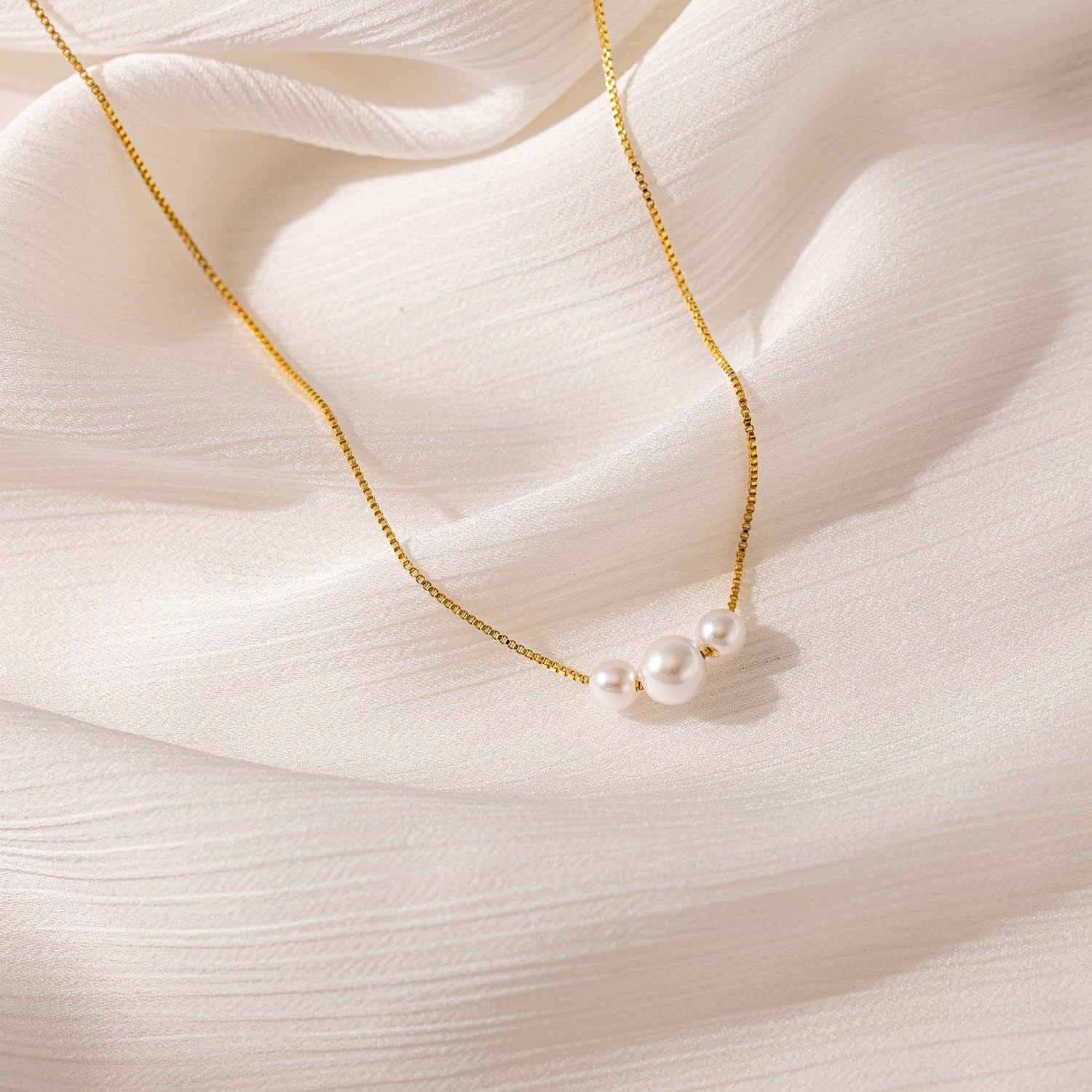 Minimalist 14K Gold Plated Natural Freshwater Pearl Necklace