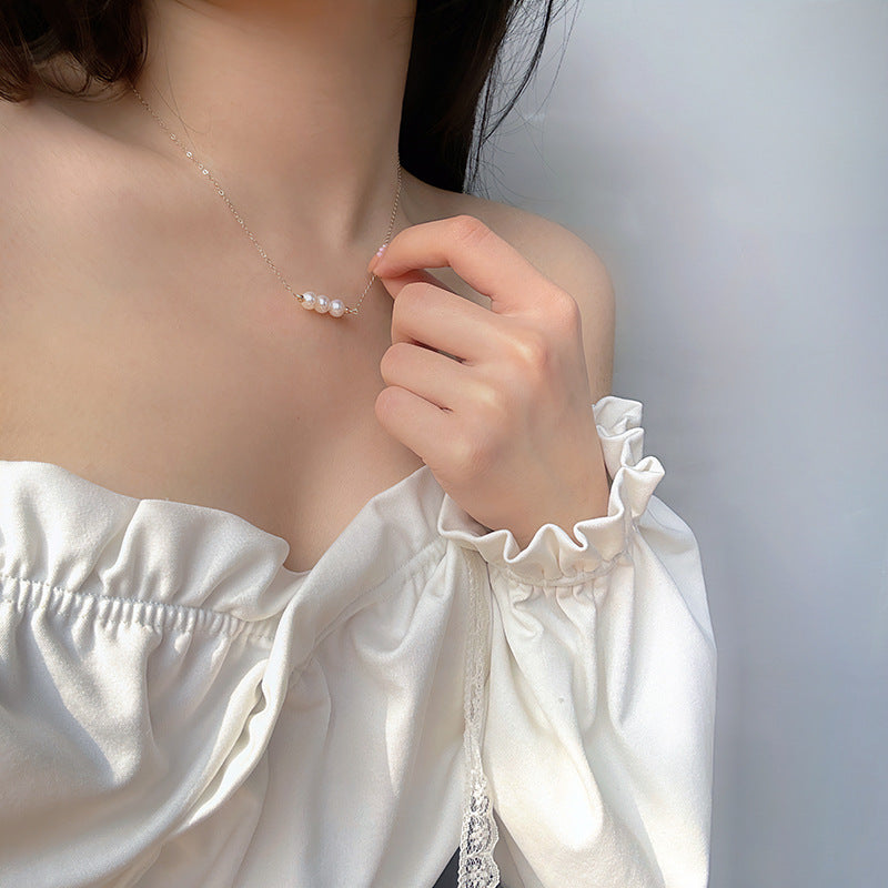Minimalist Natural Freshwater Pearl Necklace #906