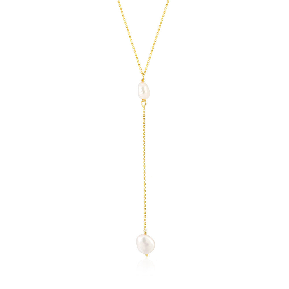 Minimalist Natural Freshwater Pearl Necklace #058
