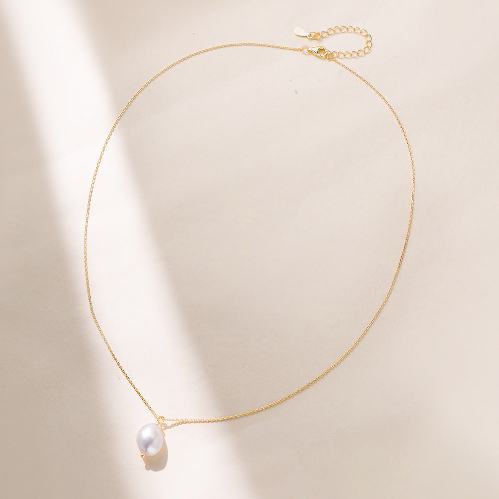 Minimalist Natural Freshwater Pearl Necklace