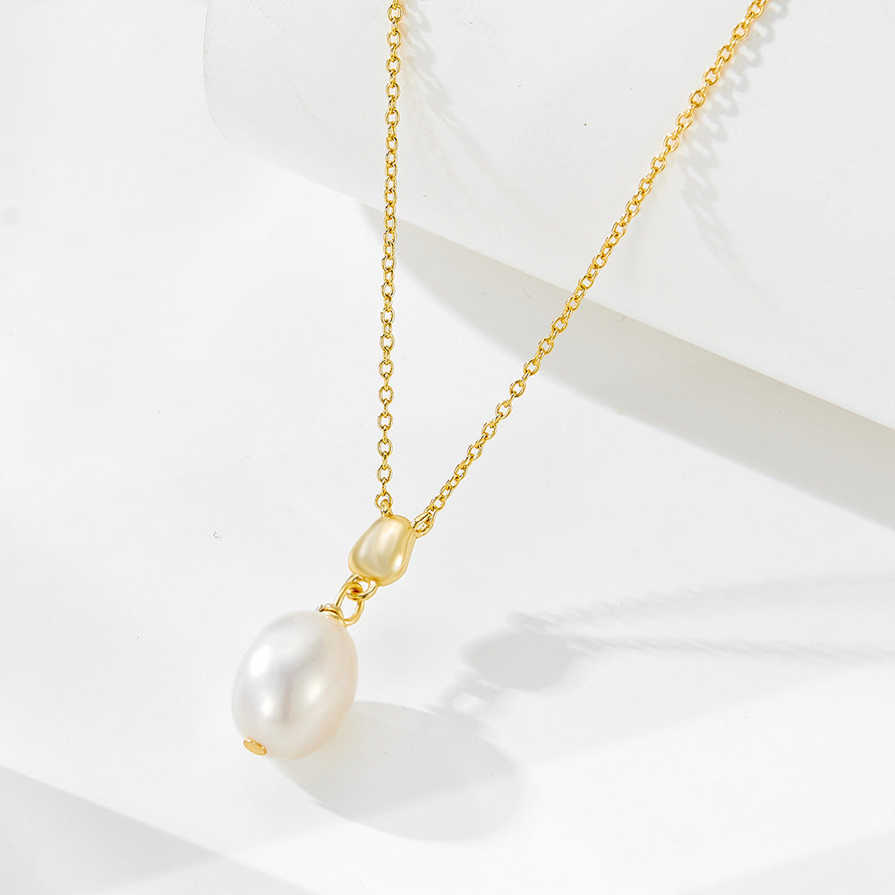 Minimalist Natural Pearl Necklace 9mm