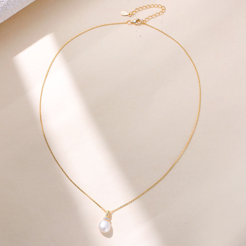 Minimalist Natural Freshwater Pearl Necklace #930