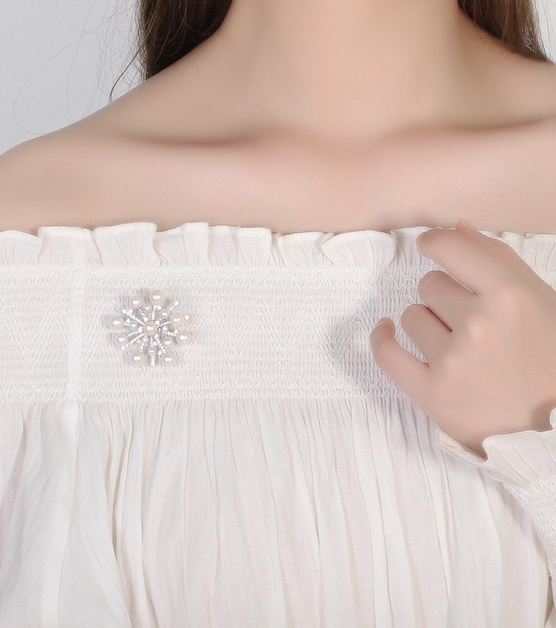 Snowflake Pearl Brooch pin