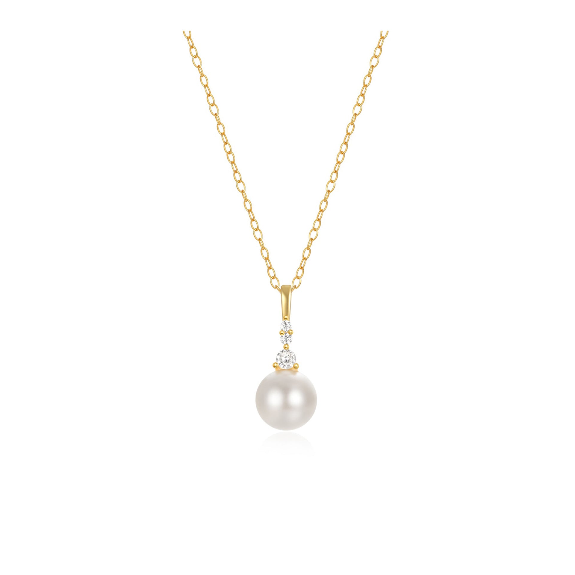 Drop 14K Gold Plated Natural Freshwater Pearl Necklace #682