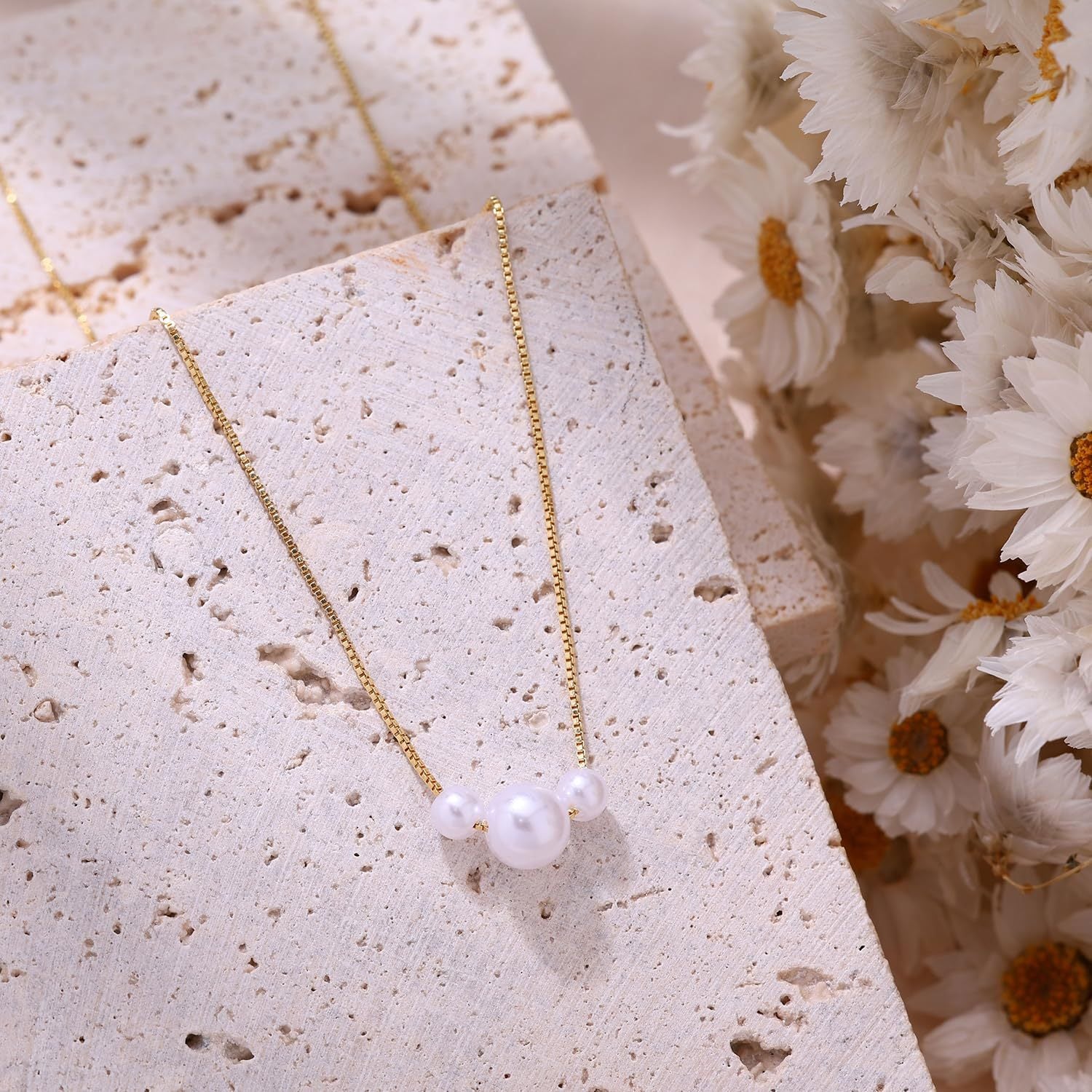 Minimalist 14K Gold Plated Natural Freshwater Pearl Necklace