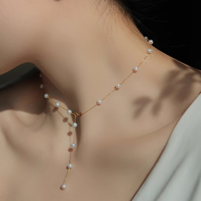 Choker 18K Gold Plated Natural Freshwater Pearl Necklace