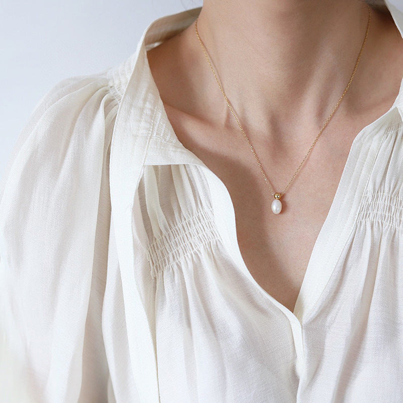 Drop Natural Freshwater Pearl Necklace 6mm