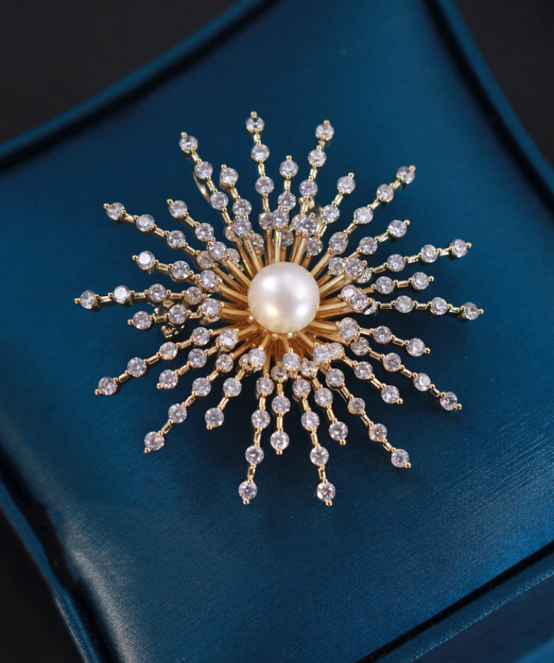 crystal pearl brooch pins