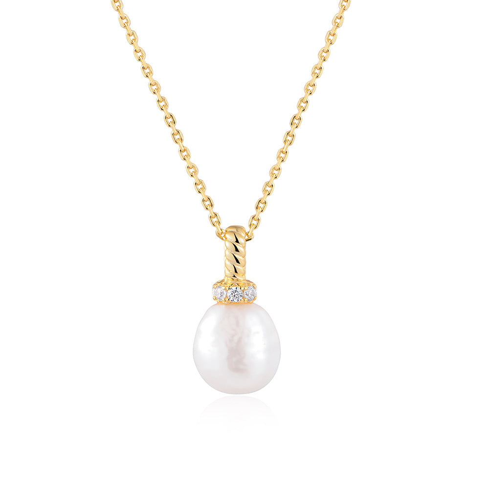 Minimalist Natural Freshwater Pearl Necklace #930