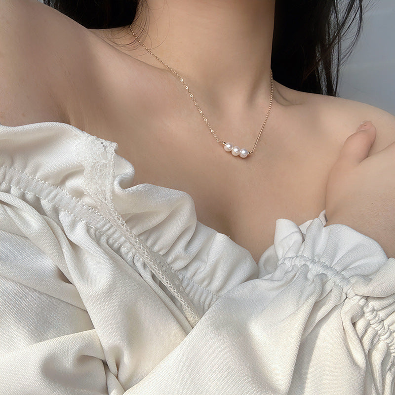 Minimalist Natural Freshwater Pearl Necklace #906