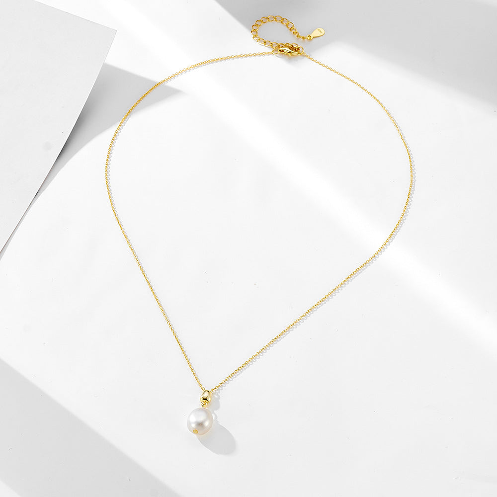 Minimalist Natural Pearl Necklace 9mm