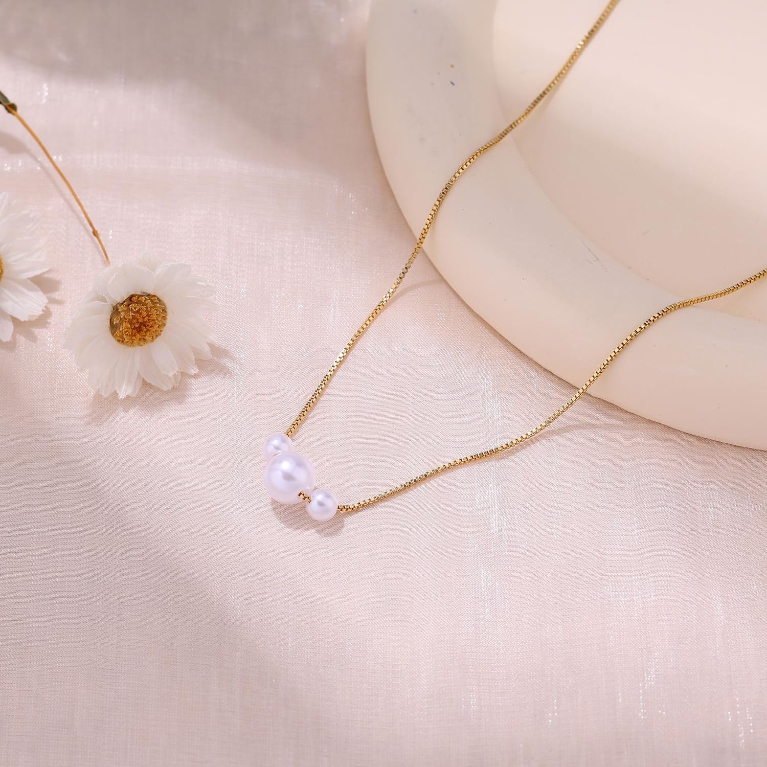 Minimalist 14K Gold Plated Natural Freshwater Pearl Necklace