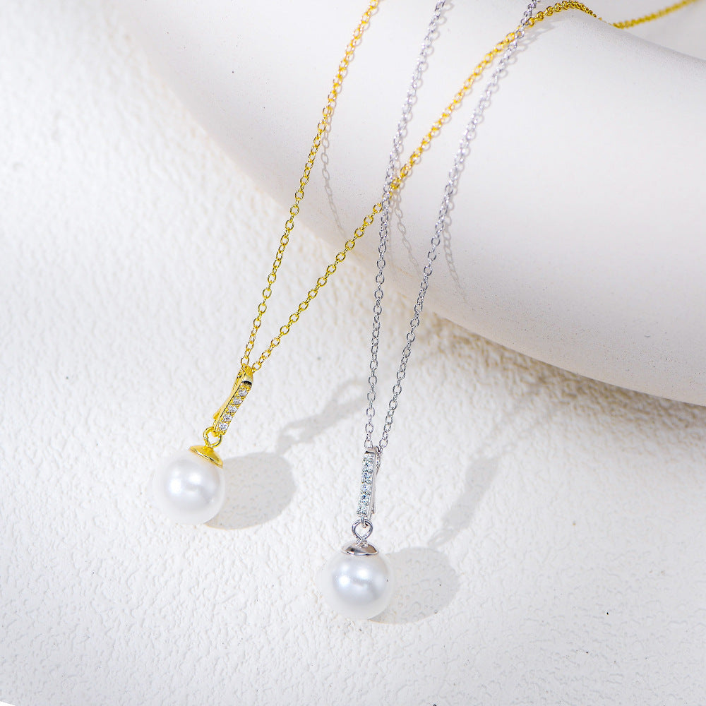 Drop S925 Sterling Silver Natural Pearl Necklace