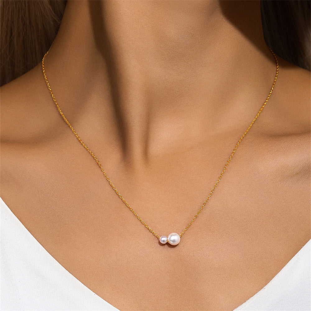 Drop 14K Gold Plated Natural Freshwater Pearl Necklace