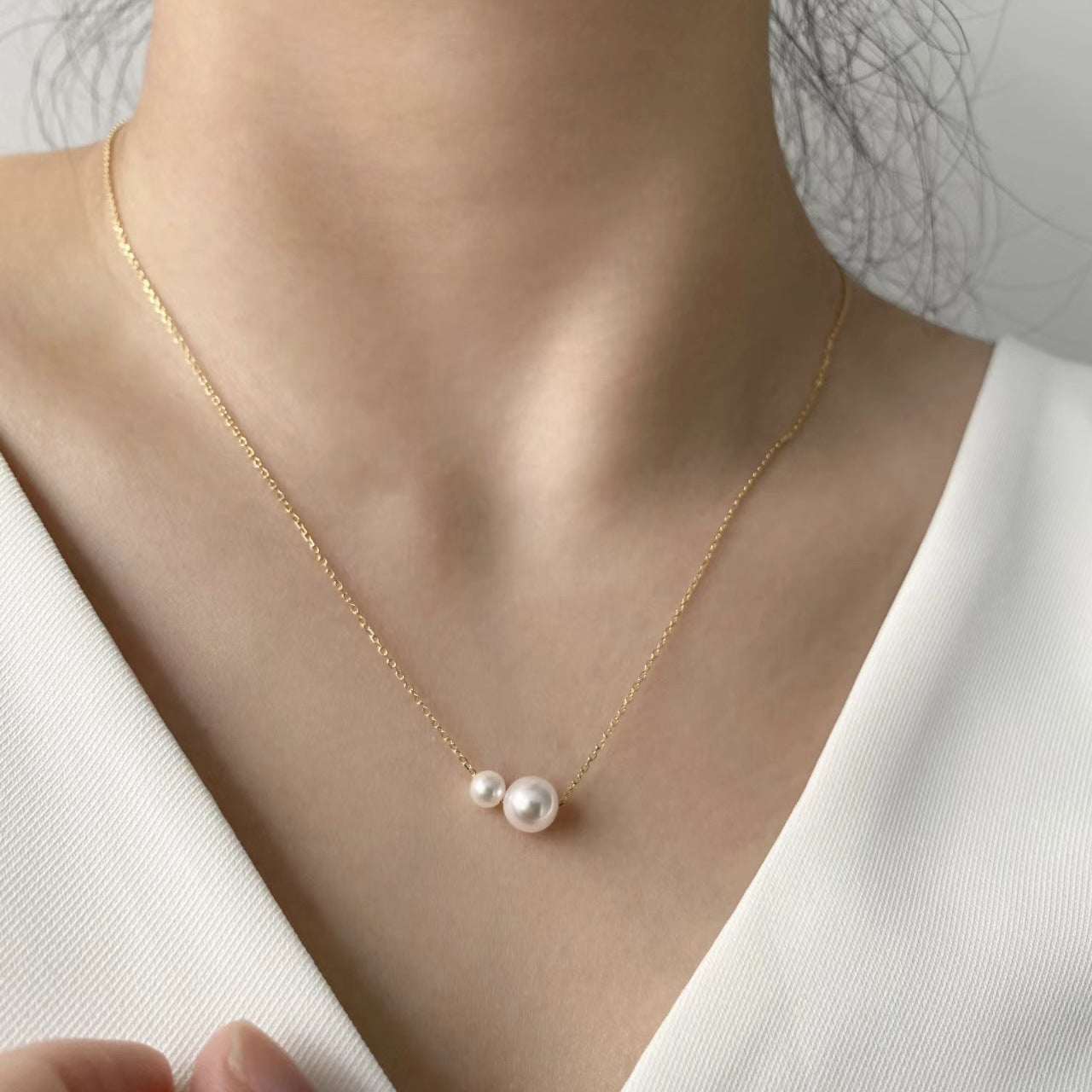 Drop 14K Gold Plated Natural Freshwater Pearl Necklace